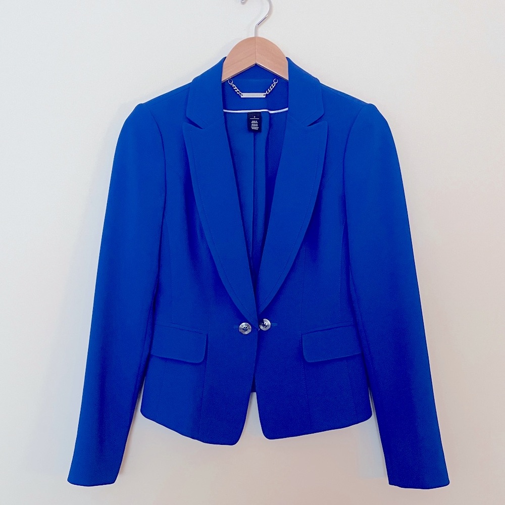 WHITE HOUSE BLACK MARKET electric blue blazer